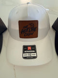 The Hot Line Crew white leather patch hat